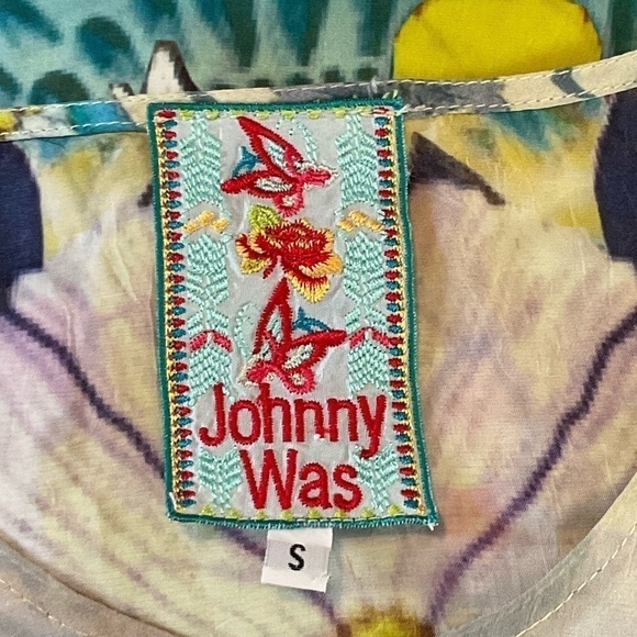 Johnny Was Barra Floral Print Flutter Blouse Sz S - Picture 4 of 5
